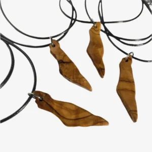 Olive Wood Land of Israel Necklace